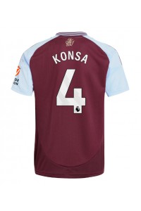 Aston Villa Ezri Konsa #4 Voetbaltruitje Thuis tenue 2024-25 Korte Mouw